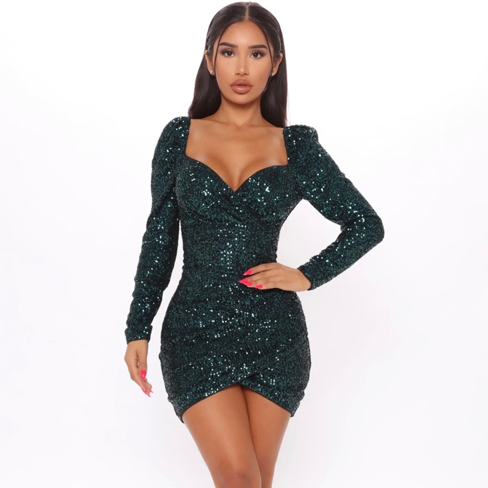 Fashion nova shining glam sequin mini dress